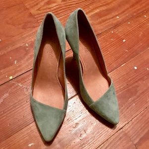MADEWELL Mira heel in suede | mint green